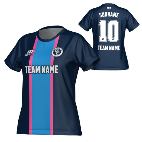 Stripe Womens Jersey - Navy & Pink