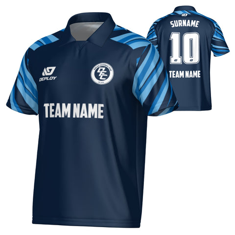 Surge Collared Jersey - Navy & Sky Blue