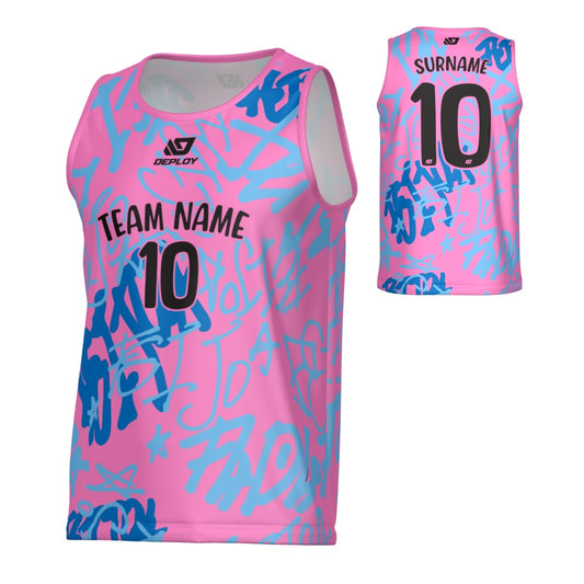Tags Sports Singlet - Pink
