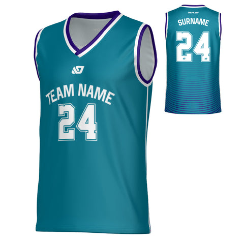 Aero Basketball Jersey - Teal & Purple
