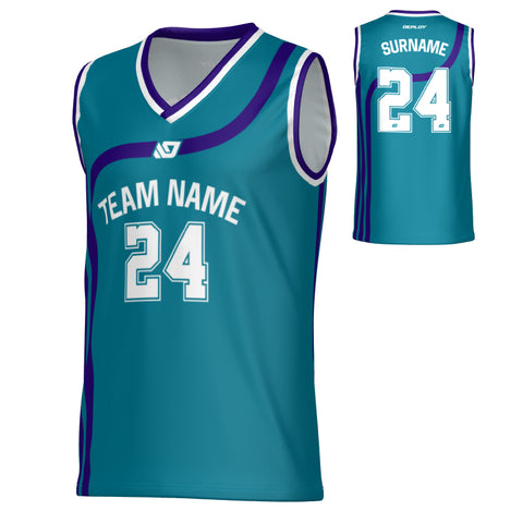 Halo Basketball Jersey - Teal & Purple