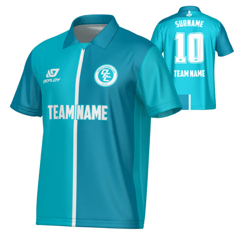 Split Collared Jersey - Teal