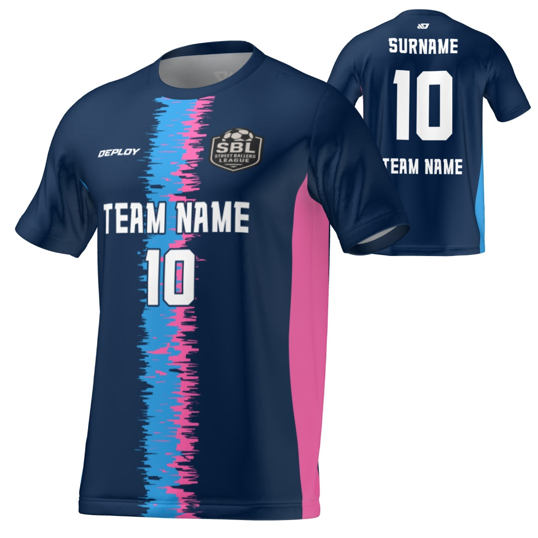 Street Ballers League - Flight Jersey Static- Navy/Pink