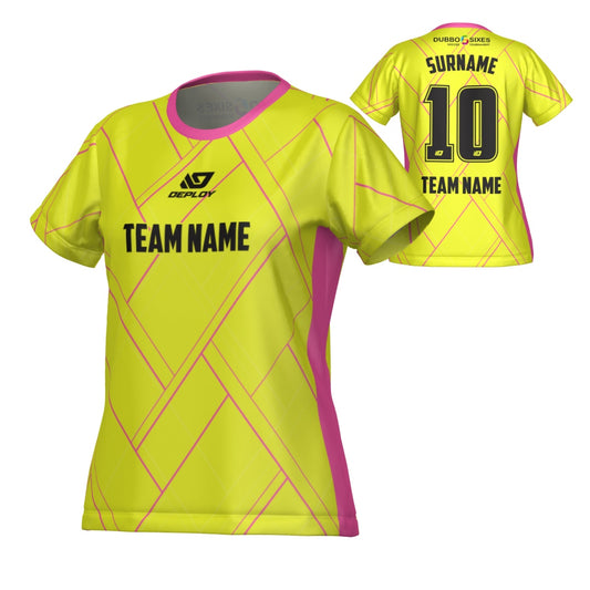 DUBBO 6s SUMMER - LADIES PLAID FLURO YELLOW