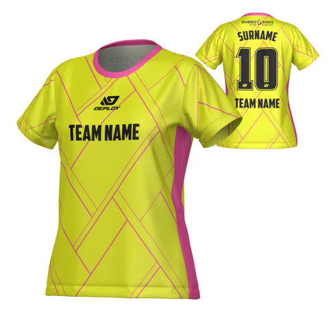 DUBBO 6s SUMMER - LADIES PLAID FLURO YELLOW