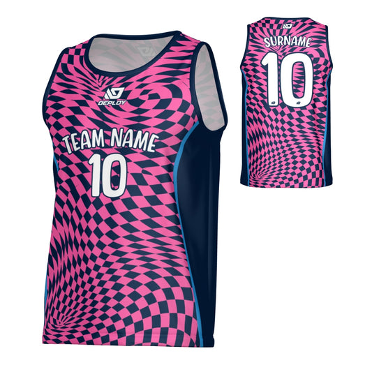 Vortex Sports Singlet - Navy & Pink