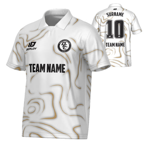 Marble Collared Jersey - White