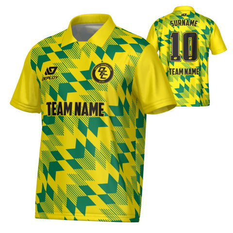 Leaves Collared Jersey - Yellow