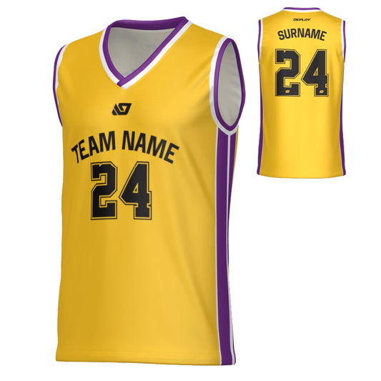 Channel Basketball Jersey - Yellow & Purple