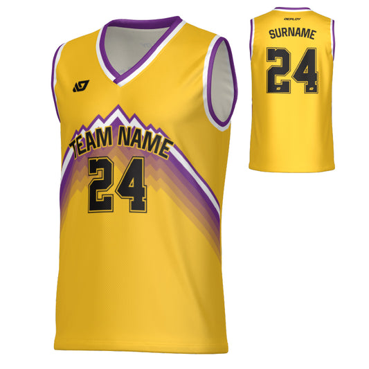 Horizon Basketball Jersey - Yellow & Purple