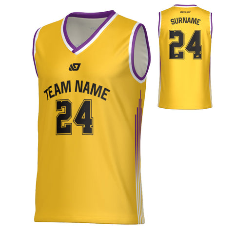 NYC Basketball Jersey - Yellow & Purple