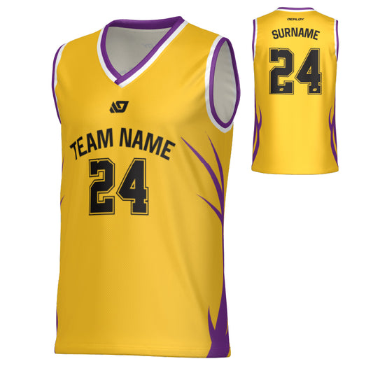 Razor Basketball Jersey - Yellow & Purple