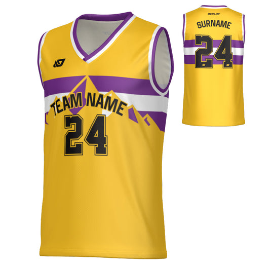 Summit Basketball Jersey - Yellow & Purple