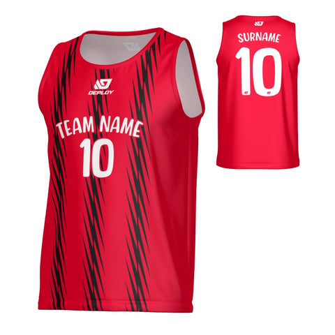 Zig Zag Sports Singlet - Red