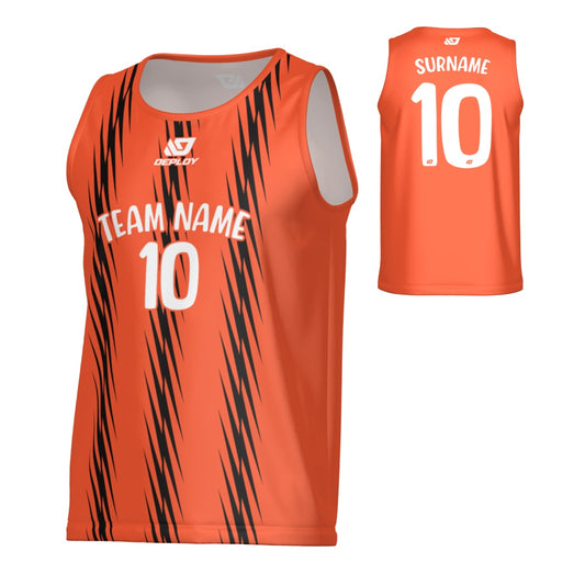 Zig Zag  Sports Singlet - Orange