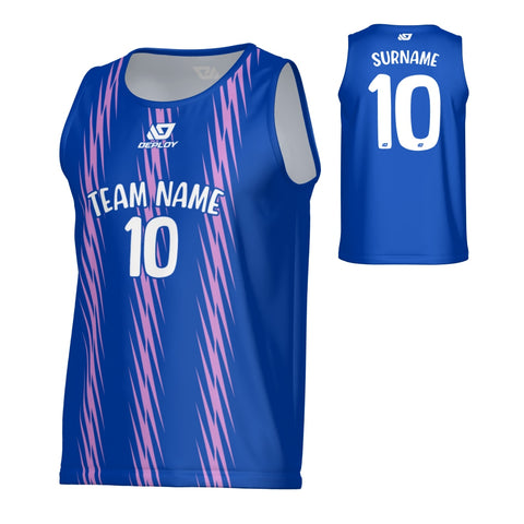 Zig Zag Sports Singlet - Royal Blue