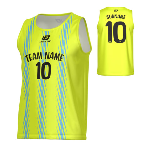 Zig Zag  Sports Singlet - Neon Yellow