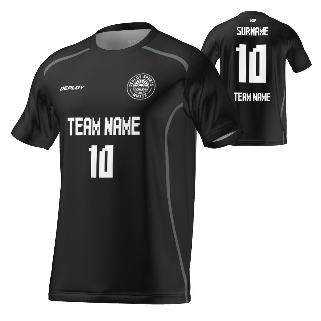 Flight Jersey Lines - Black - Deploy Football - Australia's Best Footballs & Soccer Balls