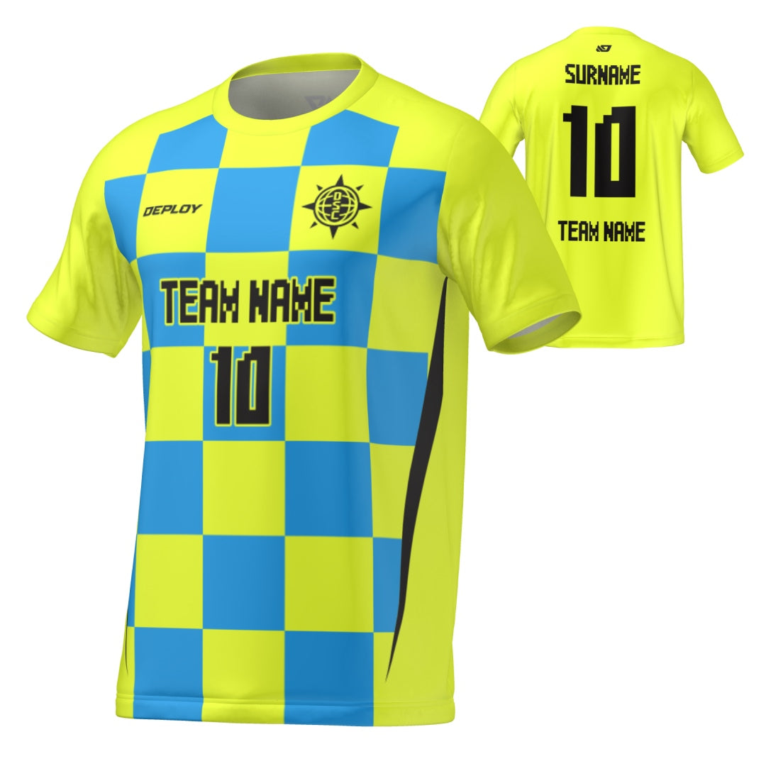 Flight Jersey Checkers - Neon Yellow - Deploy Football - Australia's Best Footballs & Soccer Balls
