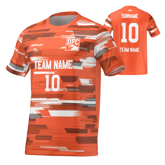 Flight Jersey Glitch - Orange - Deploy Football - Australia's Best Footballs & Soccer Balls