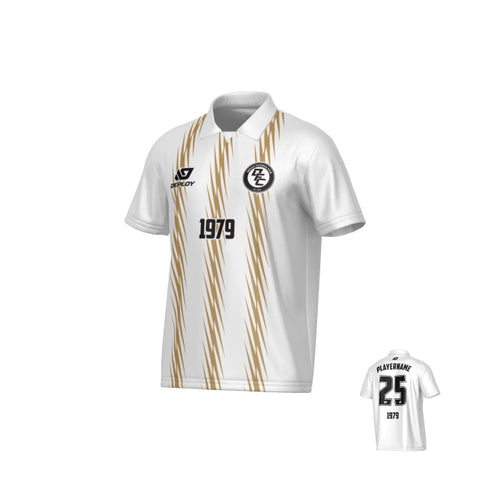 Zig Zag Collared Jersey - White