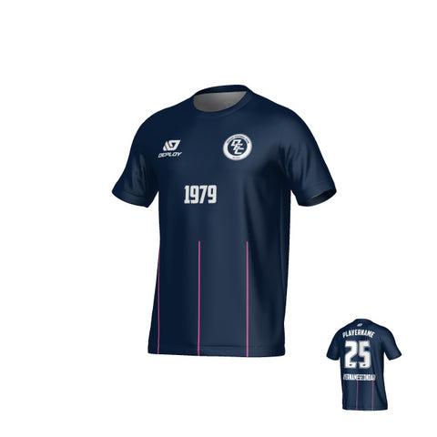 Linear Jersey - Navy & Pink