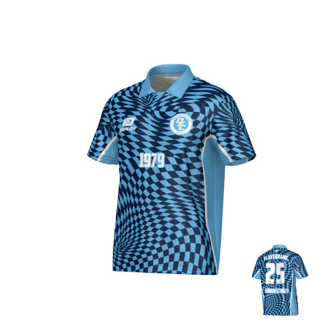 Vortex Collared Jersey - Sky Blue & Navy