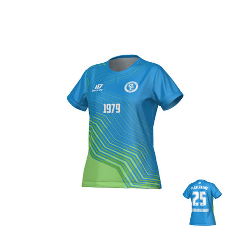 Circuit Womens Jersey - Blue & Neon Green