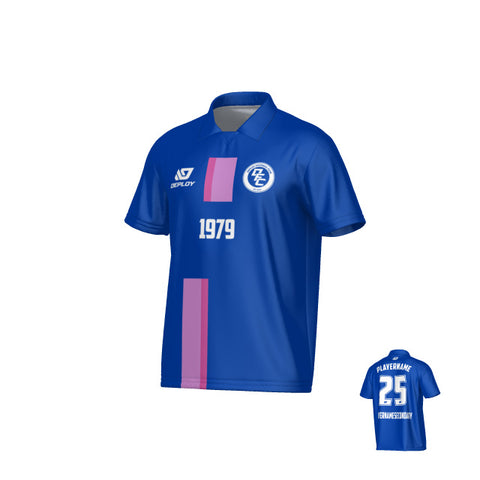 Block Collared Jersey - Royal Blue & Purple