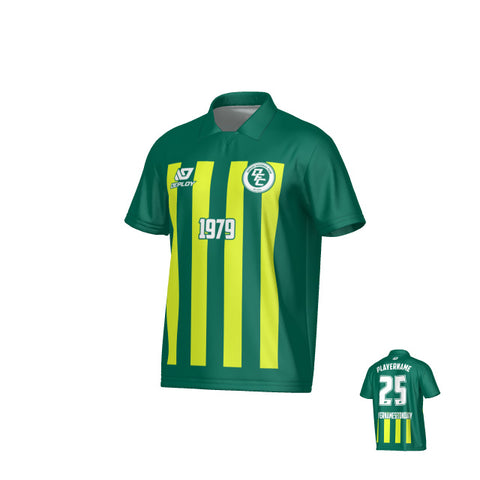 Bars Collared Jersey - Green