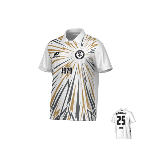 Burst Collared Jersey - White
