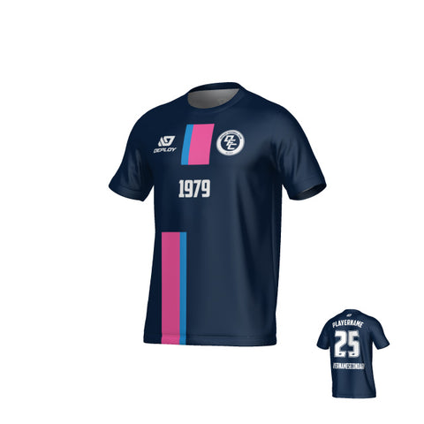 Block Jersey - Navy & Pink