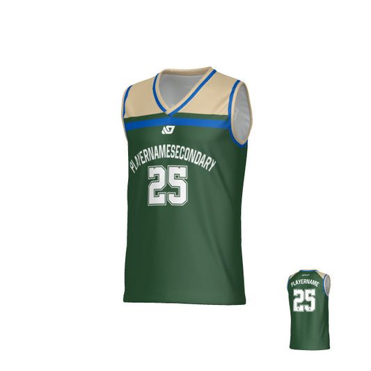 Captain Basketball Jersey - Green & Cream
