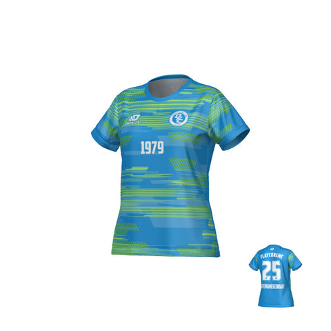 Glitch Womens Jersey - Blue & Neon Green