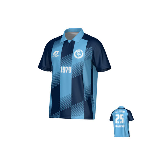 Vector Collared Jersey - Sky Blue & Navy