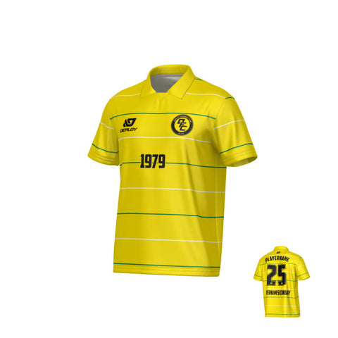 Grid Collared Jersey - Yellow