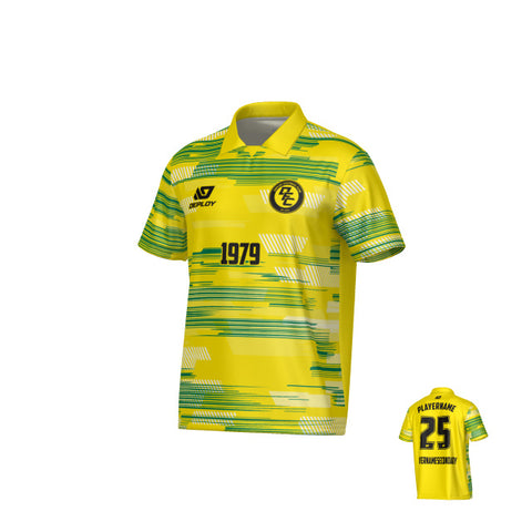 Glitch Collared Jersey - Yellow