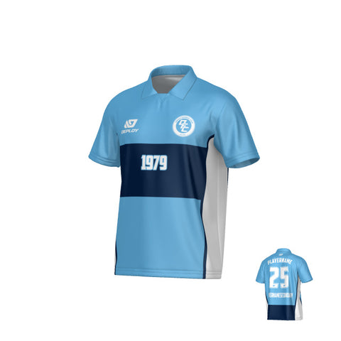 Shift Collared Jersey - Sky Blue & Navy