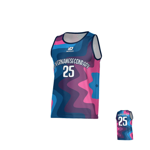 Splat Sports Singlet - Navy & Pink