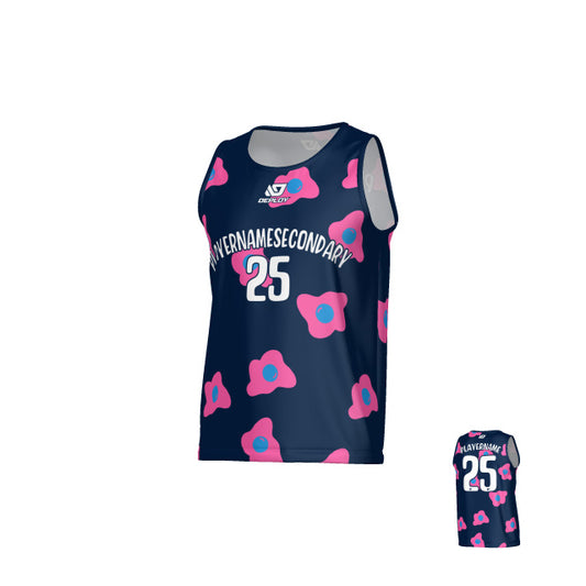 Egg Sports Singlet - Navy & Pink