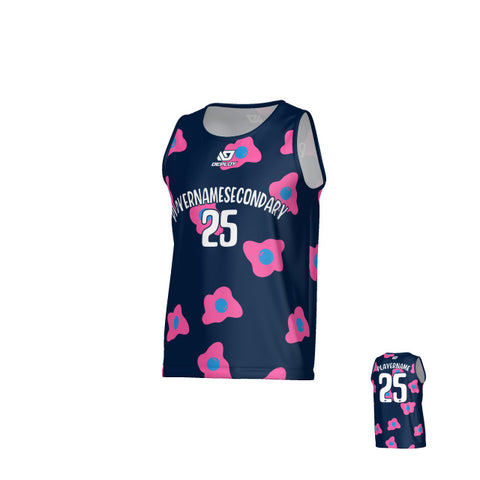 Egg Sports Singlet - Navy & Pink