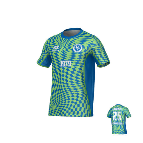 Vortex Jersey - Blue & Neon Green