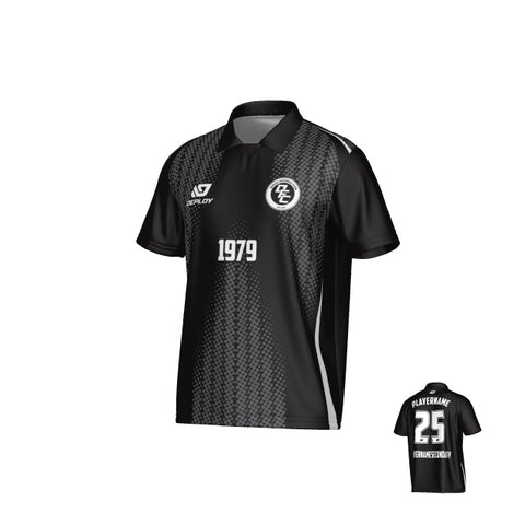 Half Tone Collared Jersey - Black
