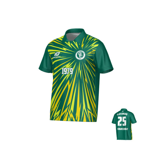 Burst Collared Jersey - Green