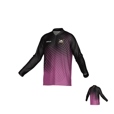 Oran Park Hockey - Club Polo Stripe (Pink) Long Sleeve