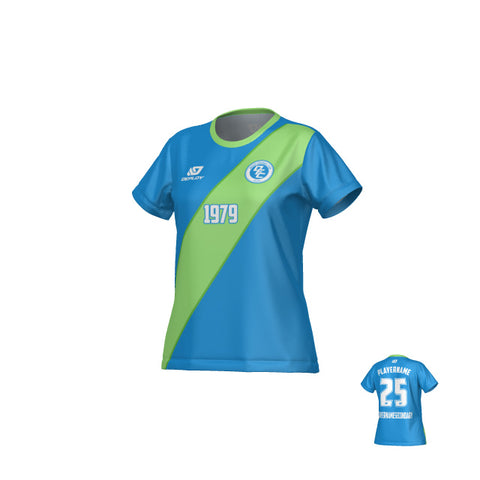 Sash Womens Jersey - Blue & Neon Green