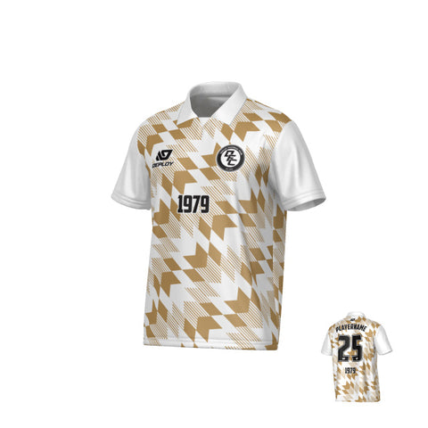 Leaves Collared Jersey - White