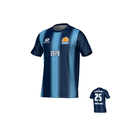 SUTHERLAND SHIRE FA SUMMER - PILLARS - NAVY & SKY BLUE