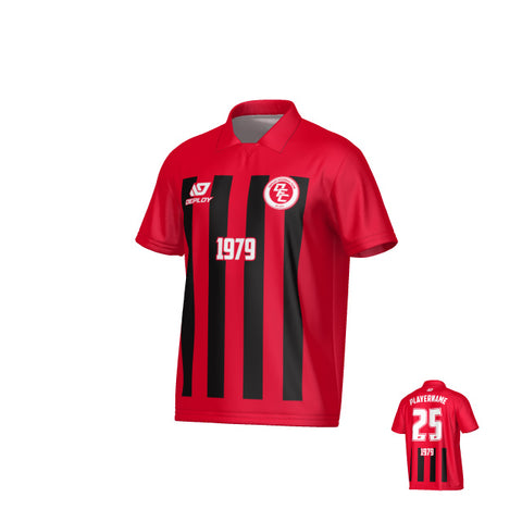 Bars Collared Jersey - Red
