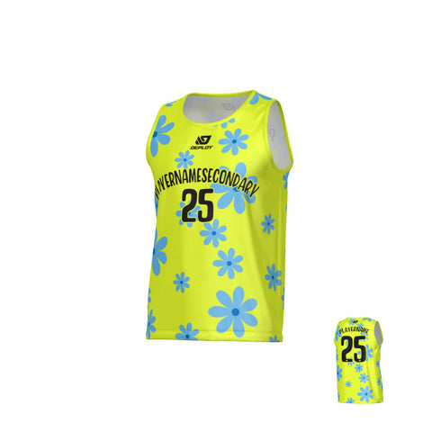 Flower Sports Singlet - Neon Yellow